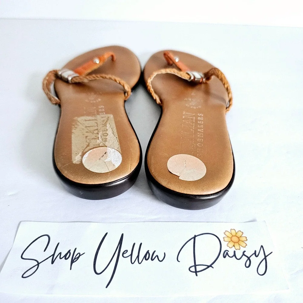 Italian Shoemakers Sandals‎ Flip Flops Thong Orange Sz 7 - Sh655.1